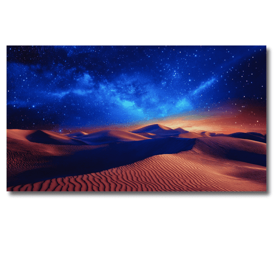 TAKORO High-Gloss Lacquer Canvas Wall Art – Desert Night Modern Print, 20.25" × 11.5"
