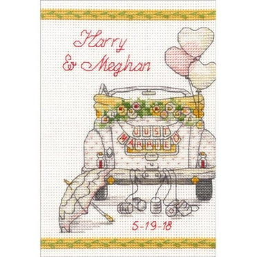 Design Works Wedding ABC Cross Stitch Kit - 15x20 Inch Counted Cross Stitch Sampler With Beads