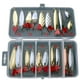 thumbnail image 2 of Fiudx Juego de Señuelos de Pesca Metálicos, 20 Cebos Duros con Lentejuelas, Anzuelos de Colores Brillantes, Ideal para Pescadores de Agua Salada, Color Plateado y Dorado, 215 G., 2 of 2