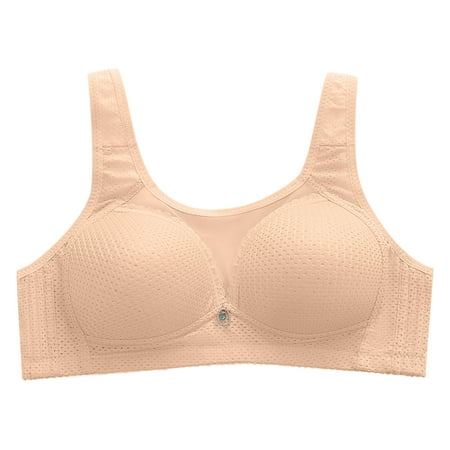 

Hfyihgf On Clearance Women s Full-Coverage Lift Unpadded Bras Pure Lace Wireless Lightly Lined Breathable Bralettes Plus Size Comfort Push Up Everyday Bra(Beige L)