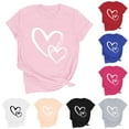 thumbnail image 1 of RKSTN Valentine Gifts Women's Valentine's Day T Shirts Oversized Crewneck Valentines Graphic Print Short Sleeve Shirt Womens Casual Solid Round Neck Plus Size Loose Fits Tee Top Summer Clothes, 1 of 7