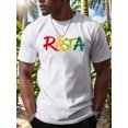 thumbnail image 1 of Men's RASTA Graphic Tee - Casual Short Sleeve T-Shirt with Geometric Print, Breathable Polyester, Crew Neck, Machine Washable - Summer Essential Tee For Adult, Men, Women, Teen, Teenager, Adolescent,, 1 of 4