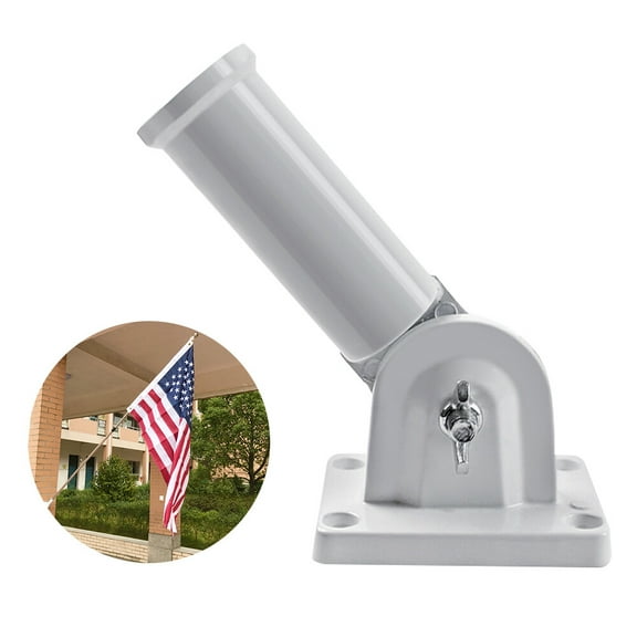 Heavy Duty Adjustable Flag Pole Bracket - Industrial Grade Aluminum Wall Mount