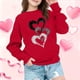 thumbnail image 3 of Sudadera sin capucha para niñas, cuello redondo, sudadera extragrande, estampado de San Valentín, manga larga, para niñas de 1 a 15 años, 3 of 8