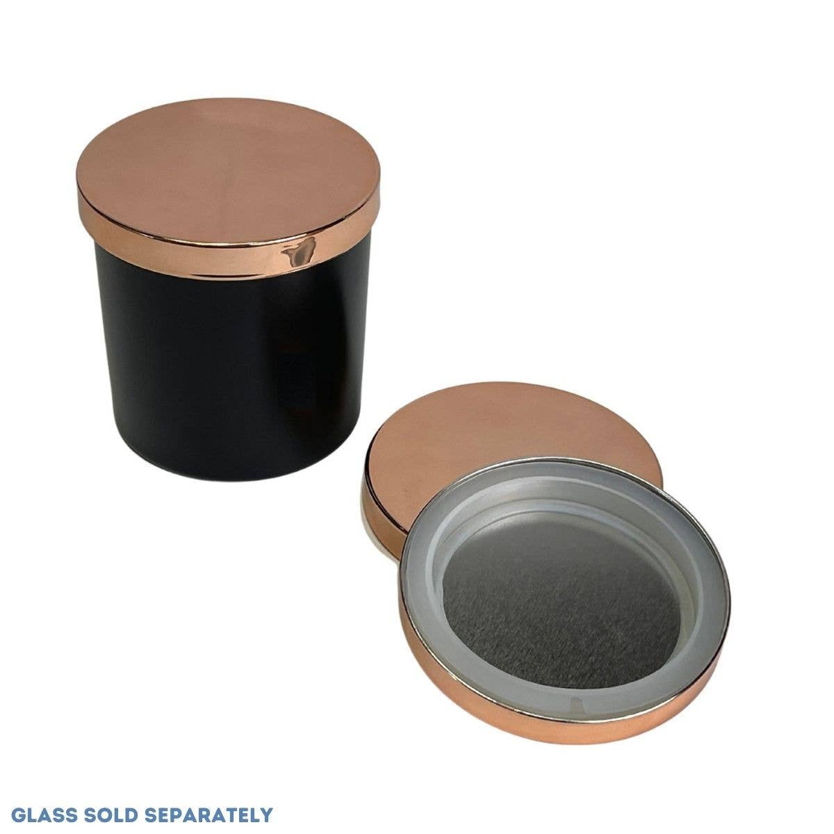 Rose-Gold Metal Candle Lid - Fits our 9.5 oz Monticiano Candle Making Supplies (Case of 48) FREE SHIPPING