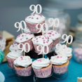 thumbnail image 4 of Cupcake Toppers Sotpot para 90 cumpleaños, 90 años, 30 unidades, color plateado, 4 of 6