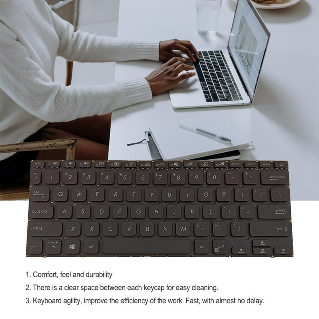 Langgg Claviers Couramment Dactylographie PC Entrée Accessoire avec Rétro-Éclairé Utilisation de la Maison Ordinateur Anti-Diapositive Pas de Remplacement de Cadre pour ASUS VivoBook X409
