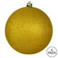 thumbnail image 3 of Vickerman 4" Medallion Gold Glitter Ball Ornament, 6 per Bag, 3 of 7