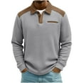 thumbnail image 2 of DIOAZUD Men's Waffle Pullover Long Sleeve Henley Neck Shirts Color Block Loose Fit Comfy Basic Shirt Golf Casual Pullover Tops, 2 of 8