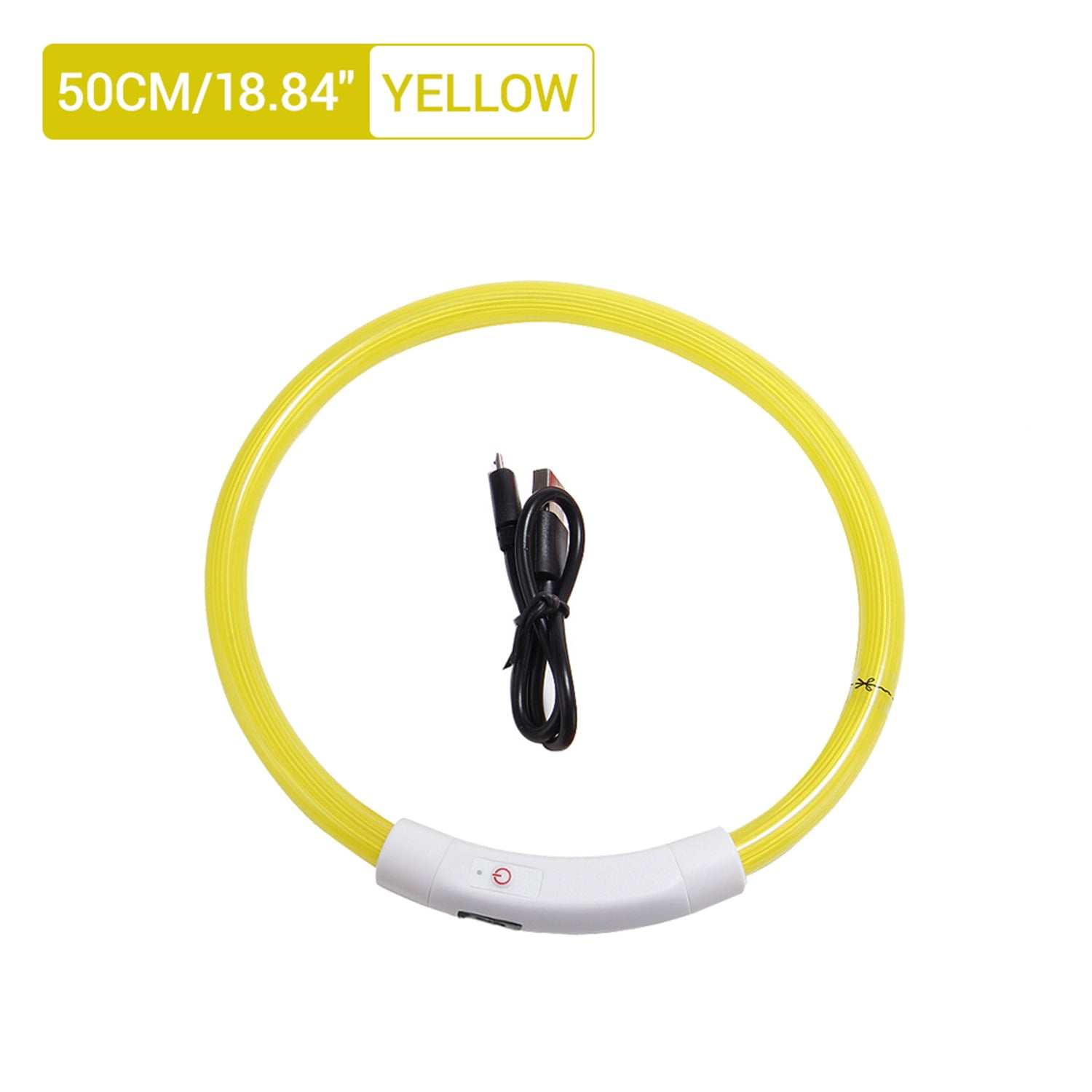 Pefilos LED PET Dog Collar USB RECHARGEABLE COLLAR 6 Colors Available Puppy Night Safety Flash, Yellow Pefilos LED PET Dog Collar USB RECHARGEABLE COLLAR 6 Colors Available Puppy Night Safety Flash, Yellow