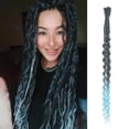 thumbnail image 6 of 24 Inch Dreadlocks Extensions 5 Strands Handmade Soft Dreads Locks Crochet Braids Synthetic Double Ended Curly Hair Extensions, 6 of 7