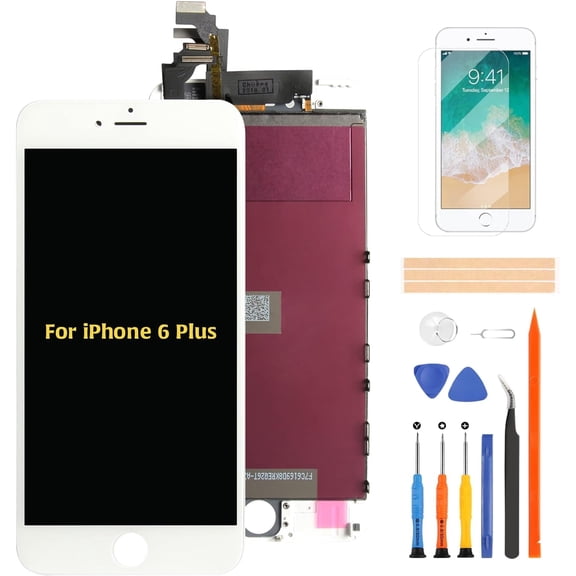 5.5 inch For iPhone 6 Plus Screen Replacement,kit for iPhone 6 Plus A1522 A1524 A1593 LCD Display Touch Screen Glass Digitizer Full Assembly Repair Kits,With Free Screen Protector+Tools (Black)