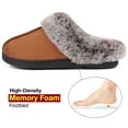 thumbnail image 6 of HomeTop Women's Classic Microsuede Memory Foam Slippers Durable Rubber Sole with Warm Faux Fur Collar, 6 of 8