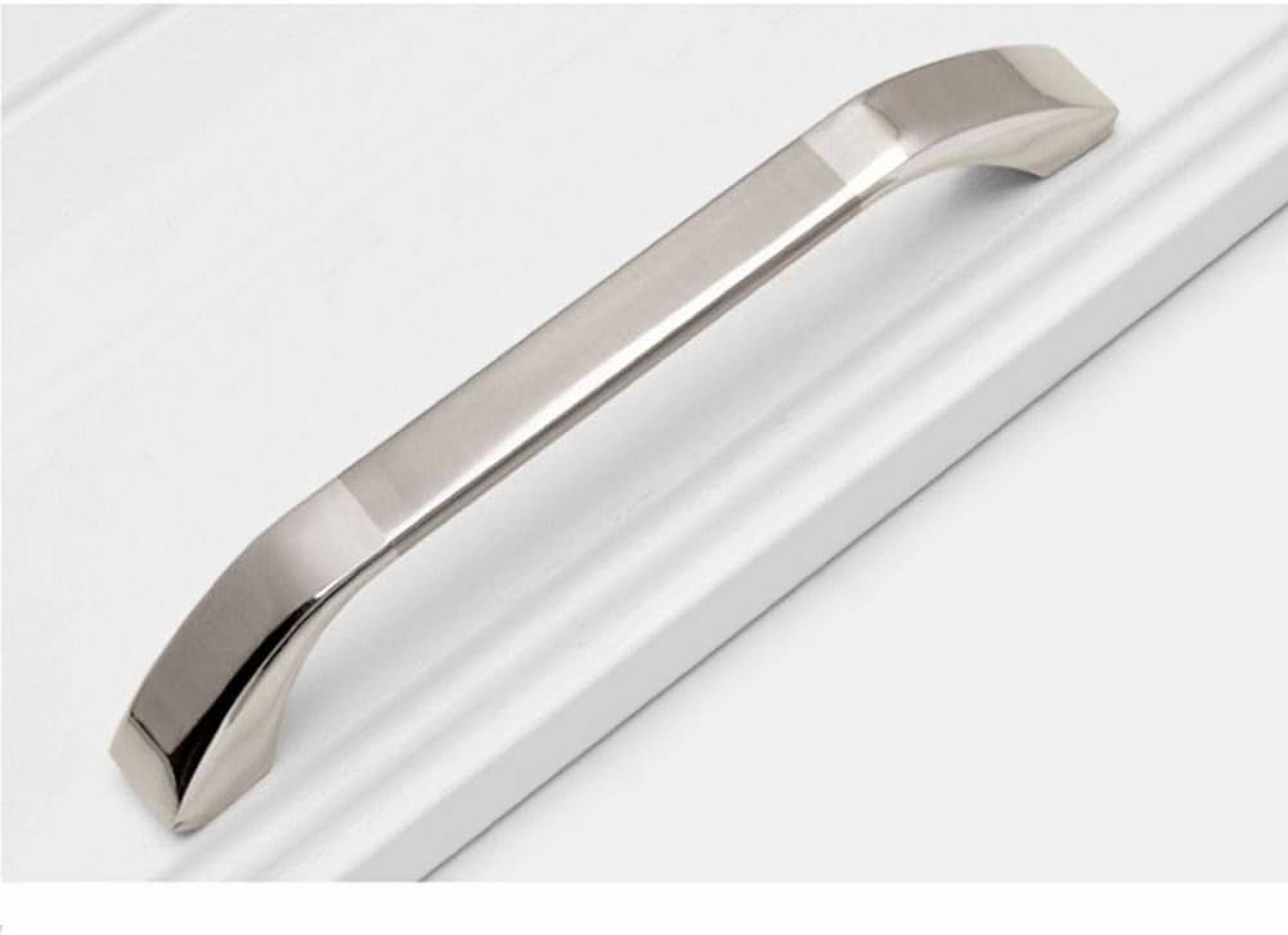 Silver Cabinet Handles 10 Pack Kitchen Cabinet Pulls 2-1/2" Hole Centers Euro Style Drawer Hardware
