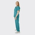 thumbnail image 3 of SPECTRUM UNIFORMS Scrub Tops Medical Unisex V-Neck Yoga Soft Fabric Medical Professionals Hospital and Lab Workwear Nurse Top Teal, 3 of 5