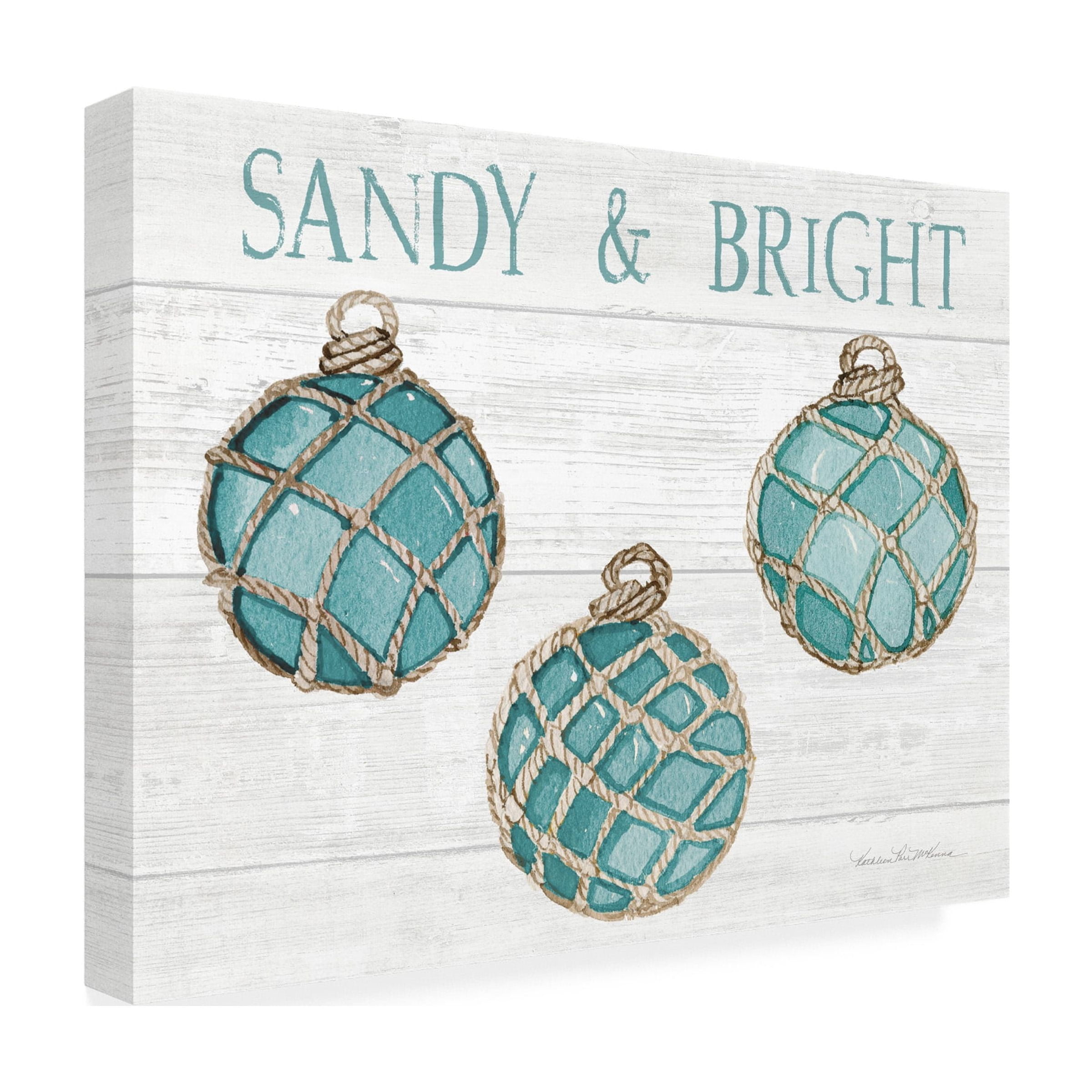 Trademark Fine Art 'Coastal Holiday Ornament VIII Sandy and Bright' Canvas Art by Kathleen Parr McKenna