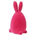 thumbnail image 3 of Figura de conejo de Pascua flocado, linda decoración para fiestas, suministros creativos de mesa. Rosa oscuro, 3 of 9