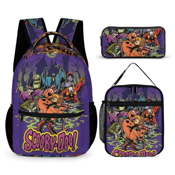 Scooby Doo Three-Piece Backpack Set: Includes A High-Quality Backpack Lunch Bag And Pencil Case One size