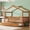 Walnut, variant on Bellemave Twin Size House Bed with Trundle Playhouse Platform Bed Wooden House-shaped Bed Frame with Fence Guardrail and Roof Tent Beds for Teens(White, Twin Size)