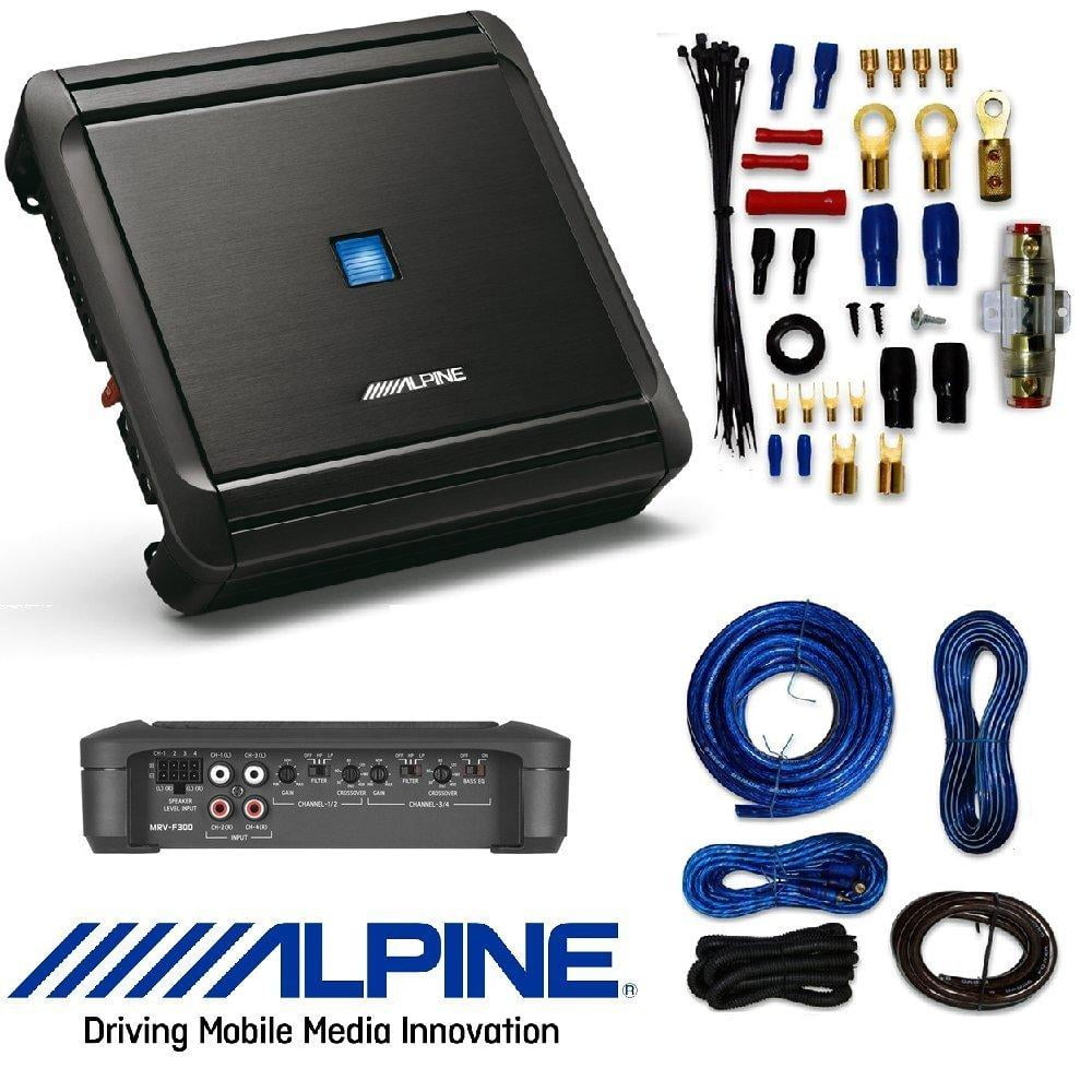 Alpine 4Channel Car Amplifier, 50 Watts RMS x 4 W/ AMP KIT Walmart