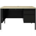 thumbnail image 4 of Lorell LLR03156 30 x 48 in. Single-Pedestal Teachers Desk, Black & Maple, 4 of 4