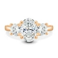 thumbnail image 2 of ESTE ORIGIN 3.2ct Oval Moissanite Three-Stone Engagement Ring in 18K Rose Gold Wedding Band for Women is US 10., 2 of 7