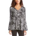 thumbnail image 1 of Karen Kane Womens Side Slit Pullover Blouse, Black, Small, 1 of 1