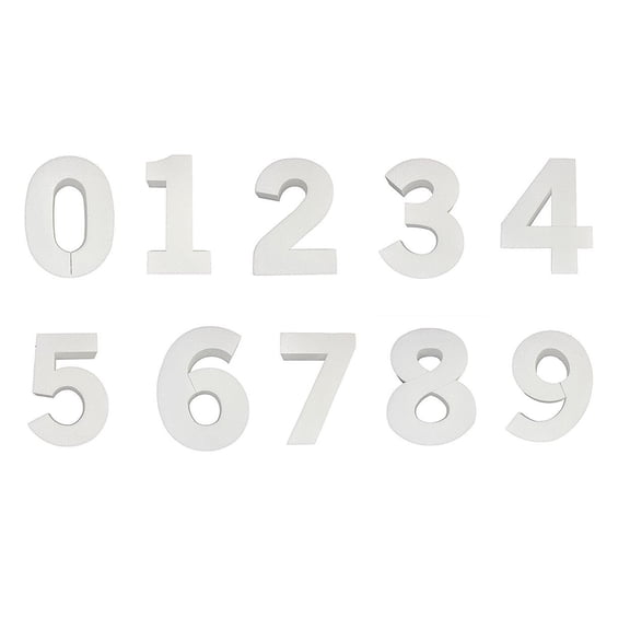 Smooth Foam Numbers - 12 Inches Height and 2 Inches Thick, For Arts & Crafts