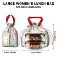 thumbnail image 5 of Pioneer Flower Floral Print Pattern Drawstring Lunch Bag Women - Drawstring Lunch Bag Insulated for Work Office - Stain-Resistant Large Lunchbags for Women with Multi-Pockets, 5 of 6