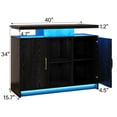 thumbnail image 6 of DreamCurship LED Sideboard Buffet Cabinet, Black Wine Bar Cabinet with LED Light, Coffee Bar Cabinet with Charging Station, Black, 6 of 7