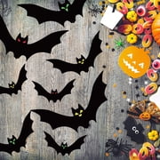 18PCS Halloween Hanging Bats Realistic Looking Scary Bats for Halloween Decorations Hanging Strips Horror Props Hanging Decorations for Party Haunted Outdoor Yard Decor