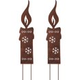 thumbnail image 1 of Flower Pot Candles - Metal Garden Ornament - 20cm - Natural Rust, 1 of 5