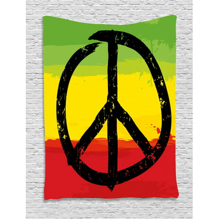 Rasta Tapestry Grunge Style Watercolor Design African Flag Colors