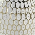 thumbnail image 6 of DecMode 11" Geometric Dot Gold Metal Vase with White Accents, 6 of 10