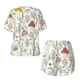 thumbnail image 5 of Picia Colorful Mushrooms and Plants Pajamas Sets for Women Soft Short-Sleeved Pjs with Lounge Shorts Two Piece Sleepwear-X-Large, 5 of 9