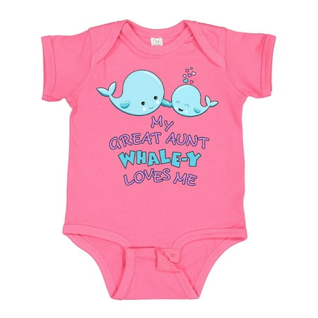 

Inktastic My Great Aunt Whale-y Loves Me Boys or Girls Baby Bodysuit