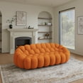 thumbnail image 2 of The Magic Home 99" 3-Seater Bubble Curved Couch, Orange, 2 of 9