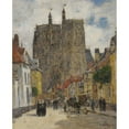 thumbnail image 2 of Eugène Boudin 15x18 Black Ornate Wood Framed Double Matted Museum Art Print Titled - Abbeville, Rue and Church of Saint-Vulfran (1894), 2 of 5