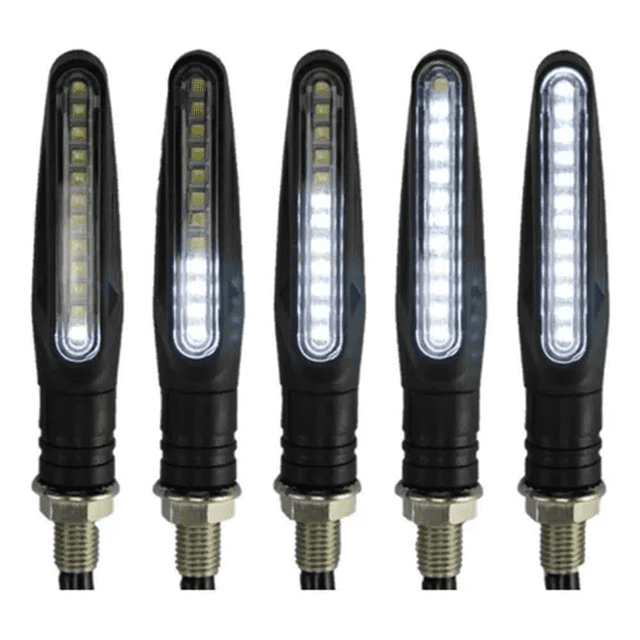 4pz Direccionales Led Moto Secuencial Malubero Blanco
