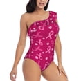thumbnail image 3 of Sikiie Breast Cancer Awareness6 Print Women One Piece Swimsuits Tummy Control One Shoulder Bathing Suits Ruffle Swimwear, From S to XXL-Medium, 3 of 6
