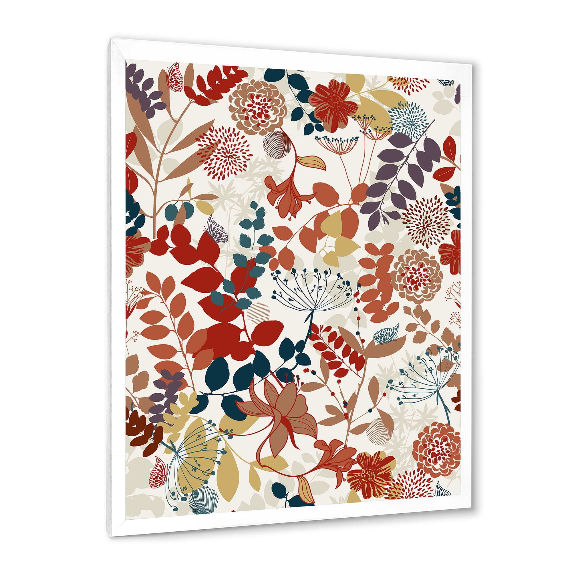 Designart 'Botanical Retro Garden' Bohemian & Eclectic Framed Art Print