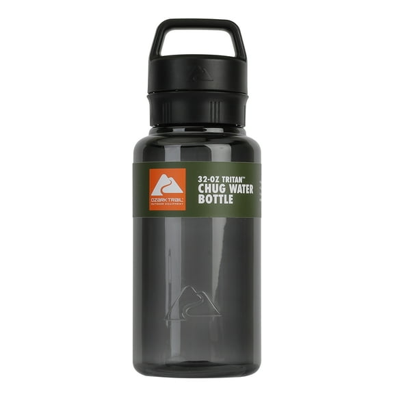 Ozark Trail 32 oz Tritan Plastic Chug Water Bottle, Gray