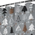 thumbnail image 3 of Gray Christmas Tree Pattern Shower Curtain 84"x72" ,Bathroom Decorative Shower Curtains Set with 12 Hooks,Modern Waterproof Washable Shower Curtain, 3 of 6