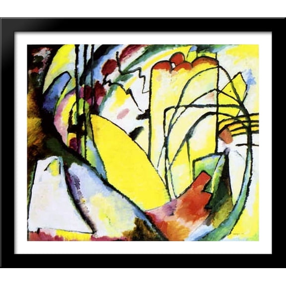 Improvisation 10 32x28 Large Black Wood Framed Print Art by Wassily Kandinsky