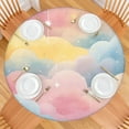 thumbnail image 2 of Pastel Cloud Starry Sky Round Fitted Tablecloth with Elastic Edge,Dining Table Cover Waterproof,Outdoor Round Tablecloth for Camping,Dining,Indoor and Outdoor, 2 of 7