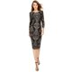thumbnail image 1 of Betsy & Adam Vestido de vaina con purpurina barroca para mujer, negro, 6, 1 of 2