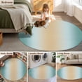thumbnail image 5 of Round Rug 4Ft Washable Non-Slip, Teal Ombre Circle Area Rugs for Living Room Bedroom, Modern Yellow Gradient Farmhouse Art Indoor Floor Mats Carpet Runner for Home Decor Aesthetic, 5 of 8