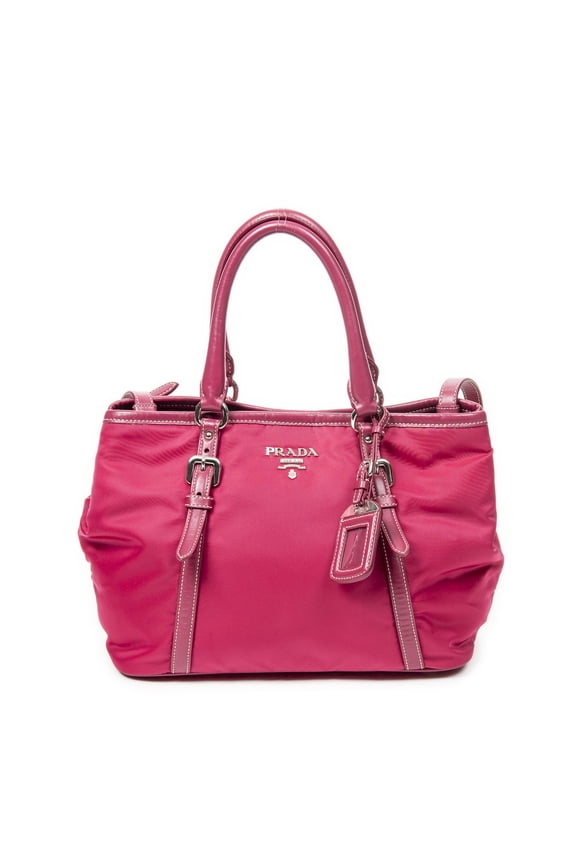 Pre-Owned Prada Fuchsia Pink Open Tote Shoulder Bag Nylon Canvas
