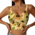 thumbnail image 2 of Lsque Sunflowers Printed Women'S Sports Bra, Compression, Moisture Wicking, High-Impact Sports Bra For Women,Supportive sports bra-XX-Large, 2 of 9