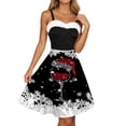 thumbnail image 1 of Daznico Décorations de Noël, Robe de Soirée Élégante et Formelle avec Imprimé de Verre Unique et Encolure Spéciale pour Tenue de Fête des Fêtes pour Femmes, 1 of 4